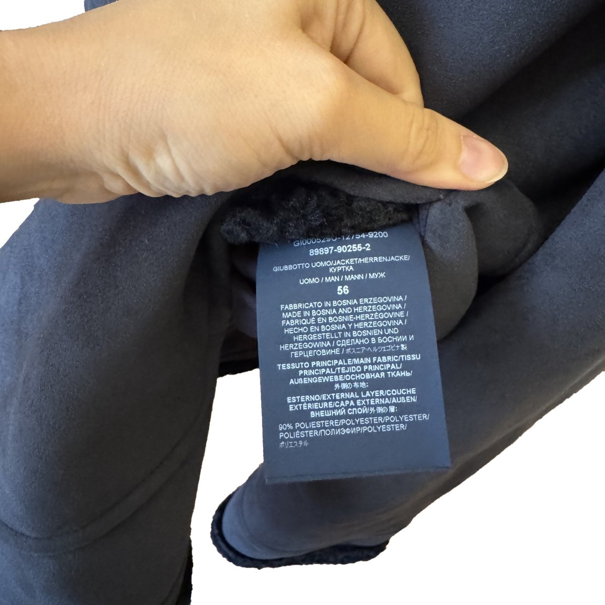 Blouson Herno bleu nuit effet peau retournée - Le Beau Gustave