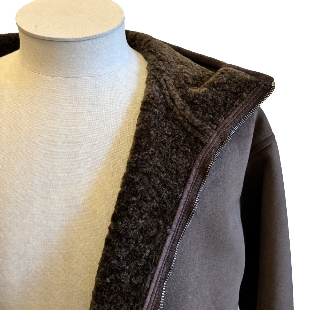 Blouson Herno marron effet peau retournée - Le Beau Gustave