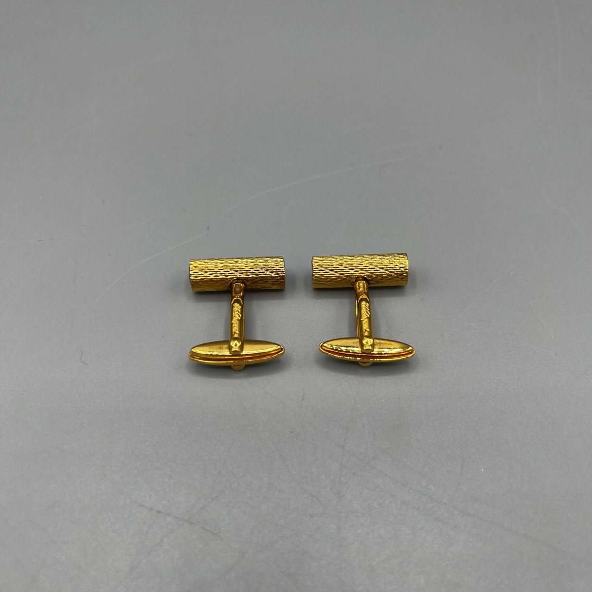 Boutons de manchette S.T Dupont dorés et bleus - Le Beau Gustave
