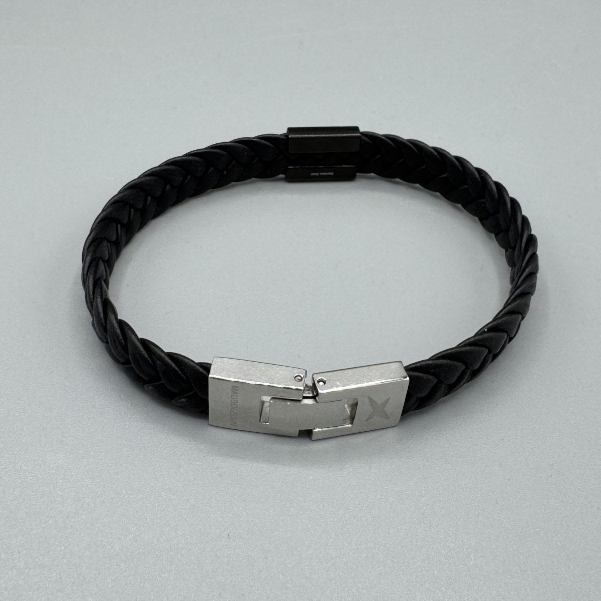 Bracelet Mauboussin en cuir noir tressé - Le Beau Gustave