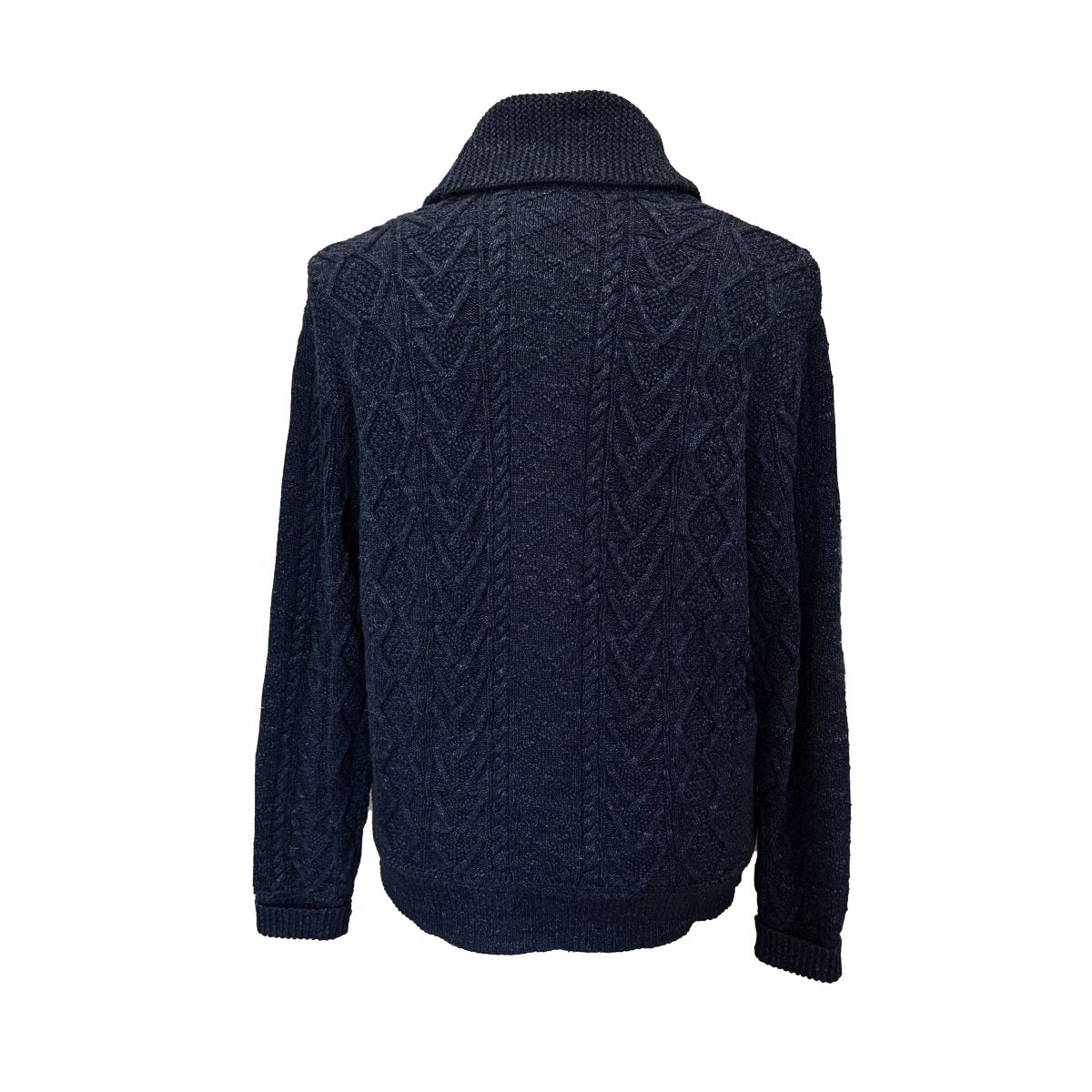 Cardigan RRL Ralph Lauren bleu marine en coton torsadé - Le Beau Gustave