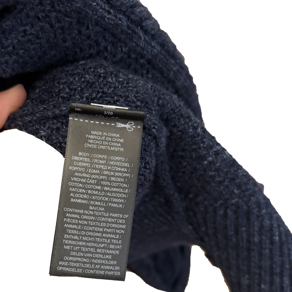 Cardigan RRL Ralph Lauren bleu marine en coton torsadé - Le Beau Gustave