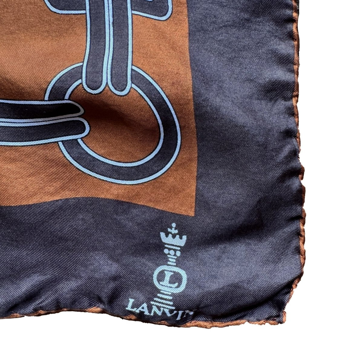 Carré Lanvin marron chocolat soie - Le Beau Gustave
