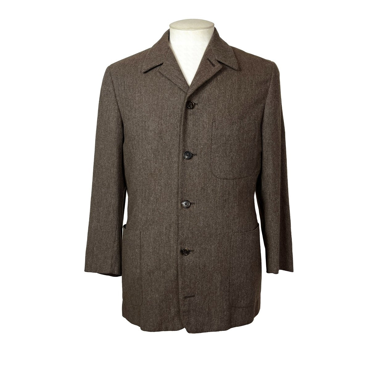 Chemise Hermès 4 boutons en laine et angora marron clair - Le Beau Gustave