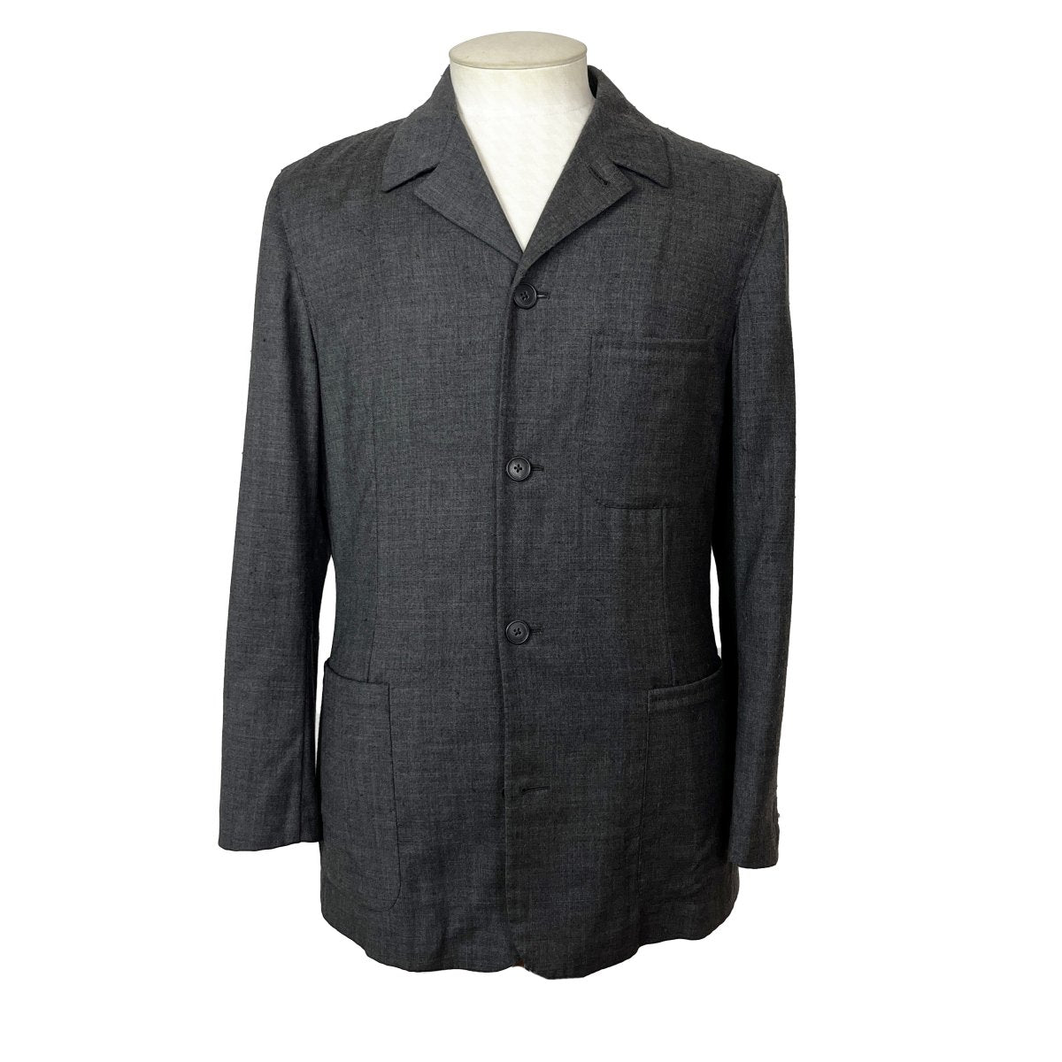 Chemise Hermès 4 boutons en laine gris anthracite - Le Beau Gustave