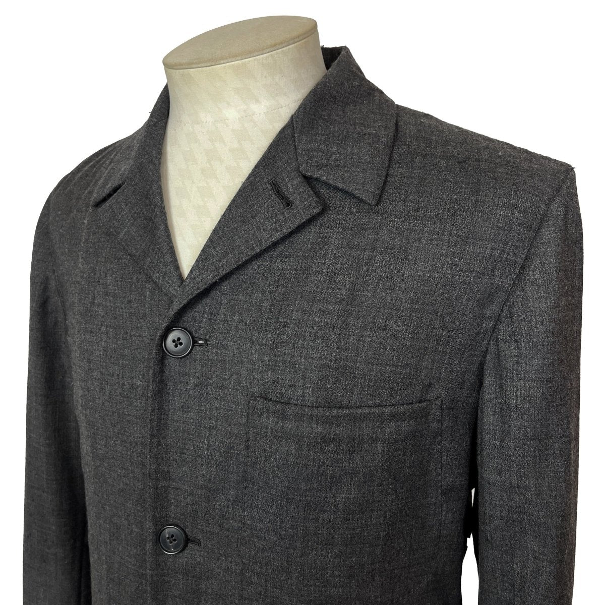 Chemise Hermès 4 boutons en laine gris anthracite - Le Beau Gustave