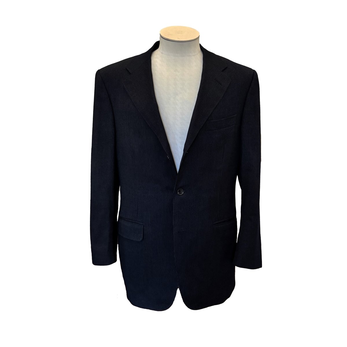Costume 2 pièces Christian Dior bleu marine finement rayé - Le Beau Gustave