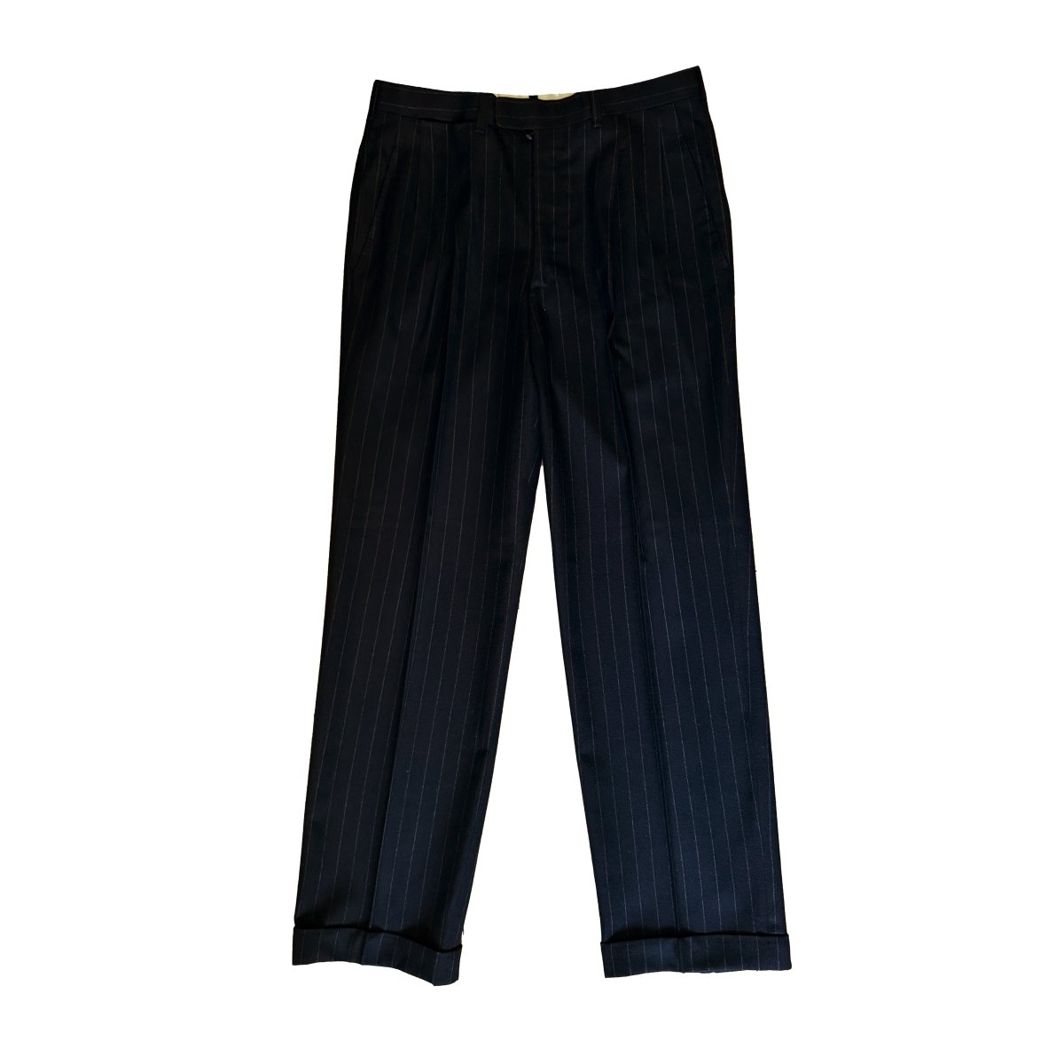 Costume Cifonelli sur mesure bleu marine à rayures tennis - Le Beau Gustave