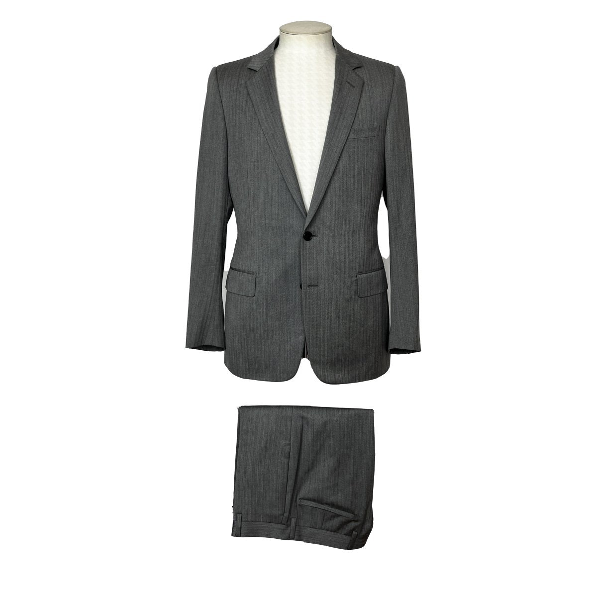 Costume Dior gris clair rayé ton sur ton - Le Beau Gustave
