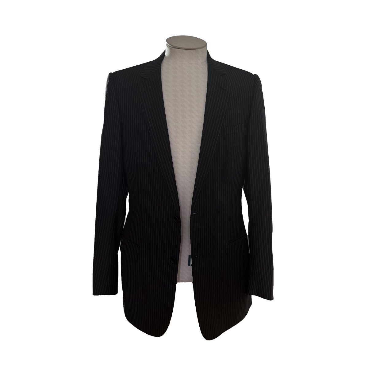 Costume Dior noir rayure banquier - Le Beau Gustave