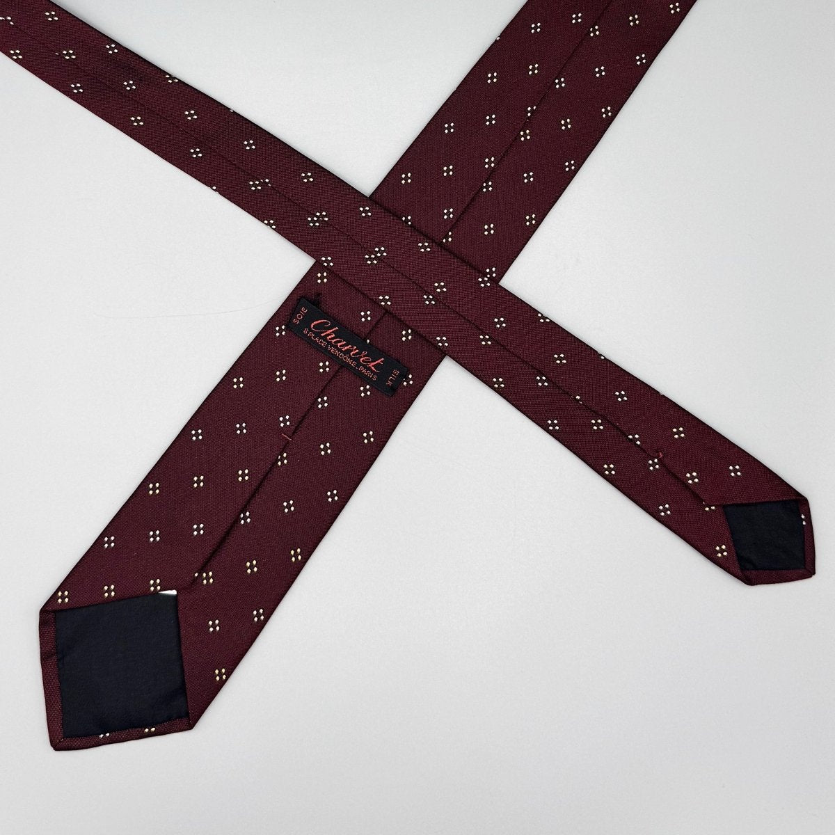 Cravate Charvet bordeaux à motif foulard - Le Beau Gustave
