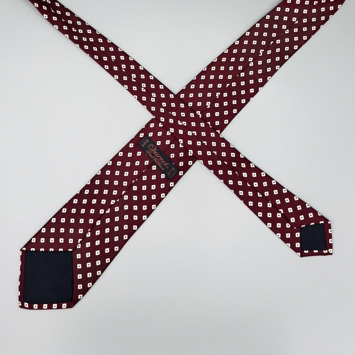 Cravate Charvet bordeaux à motif losange - Le Beau Gustave
