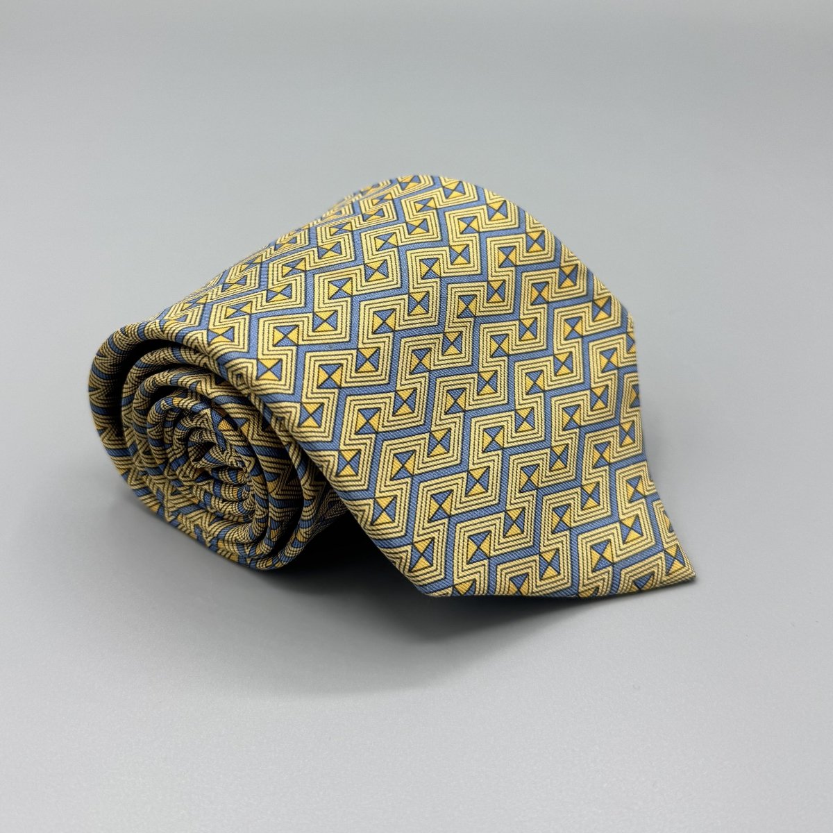 Cravate Hermès bleue et jaune - Le Beau Gustave