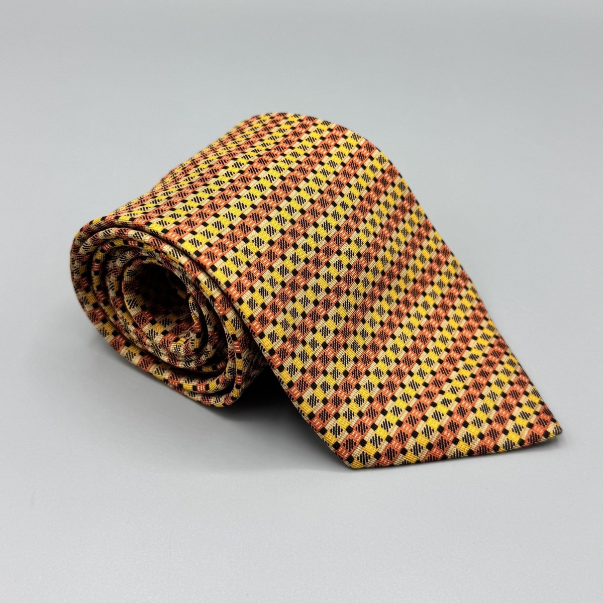 Cravate Hermès jaune et rouge - Le Beau Gustave