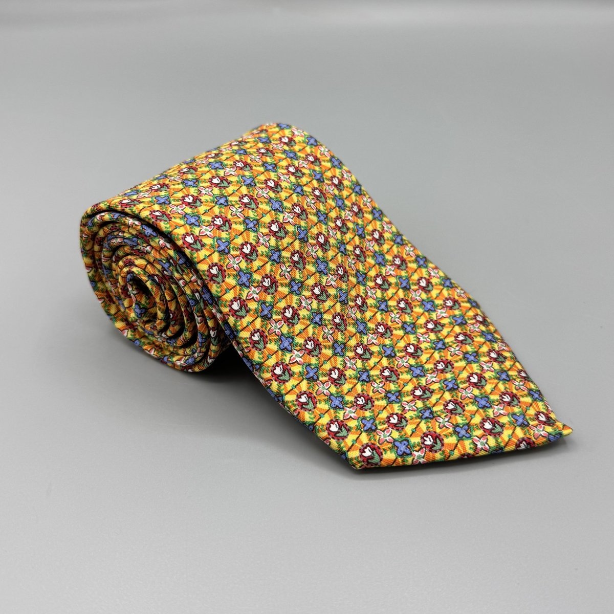 Cravate Hermès multicolore à motif fleurs - Le Beau Gustave