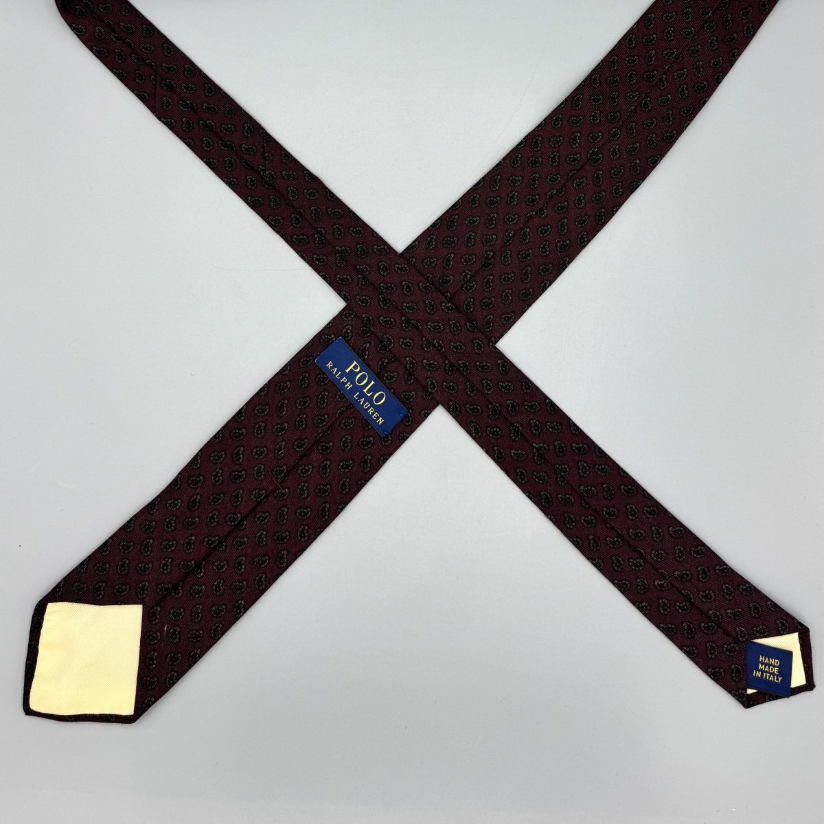 Cravate Polo Ralph Lauren bordeaux à petits motifs cachemire - Le Beau Gustave