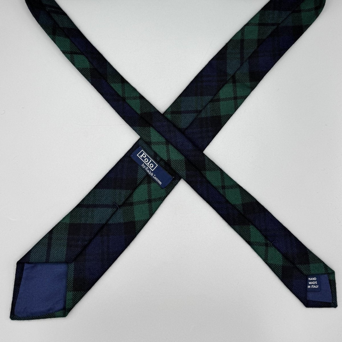 Cravate Polo Ralph Lauren tartan vert et bleu marine - Le Beau Gustave