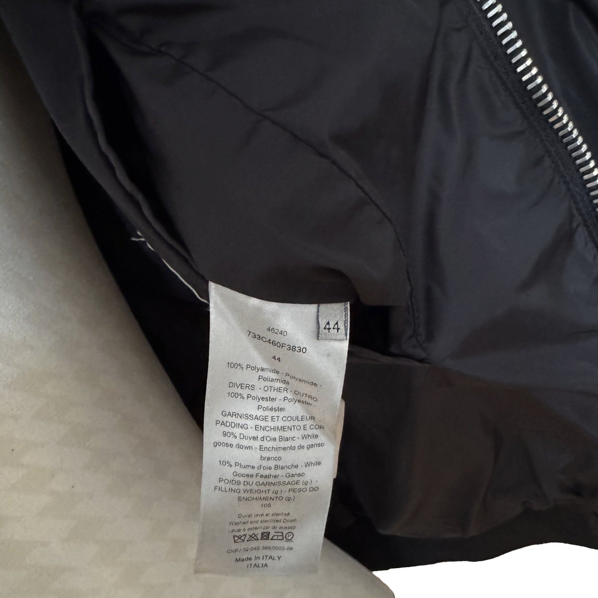 Doudoune Dior noire en duvet d'oie - Le Beau Gustave