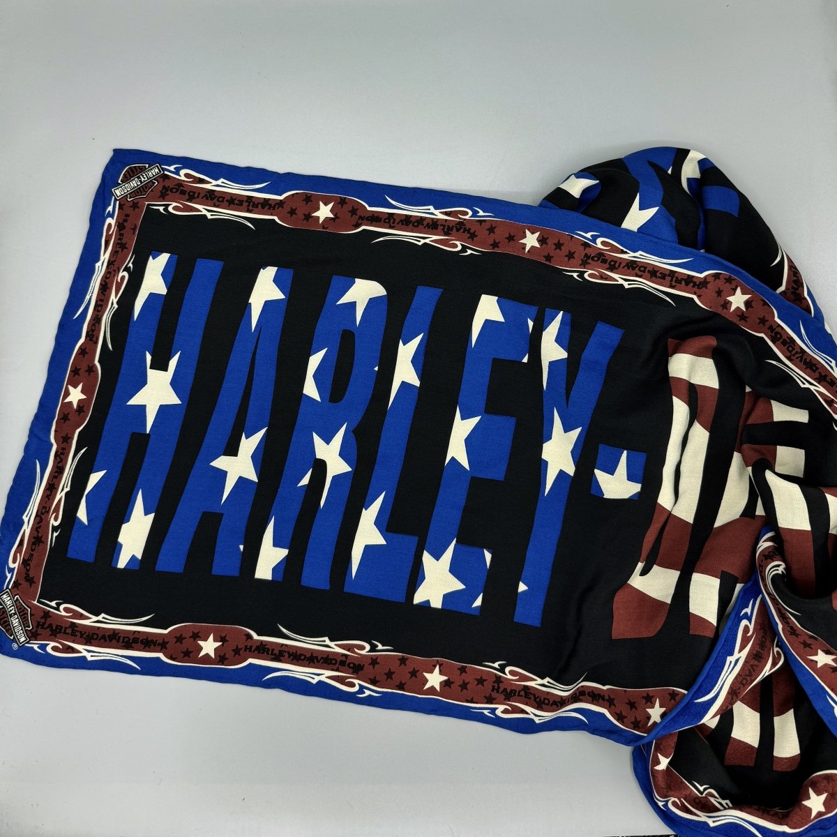 Foulard Harley-Davidson imprimé type drapeau américain - Le Beau Gustave