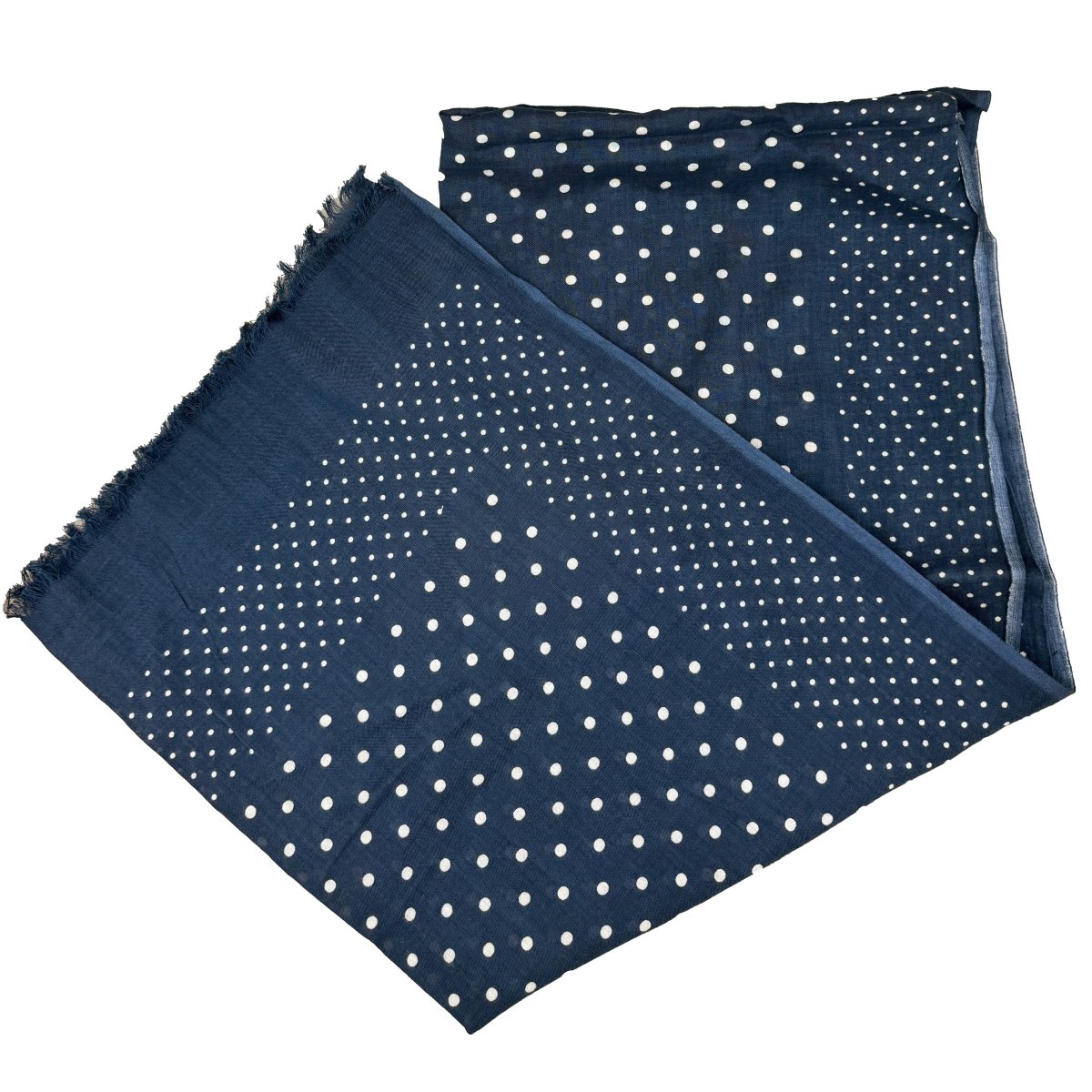 Foulard RRL Ralph Lauren bleu indigo à pois blancs - Le Beau Gustave