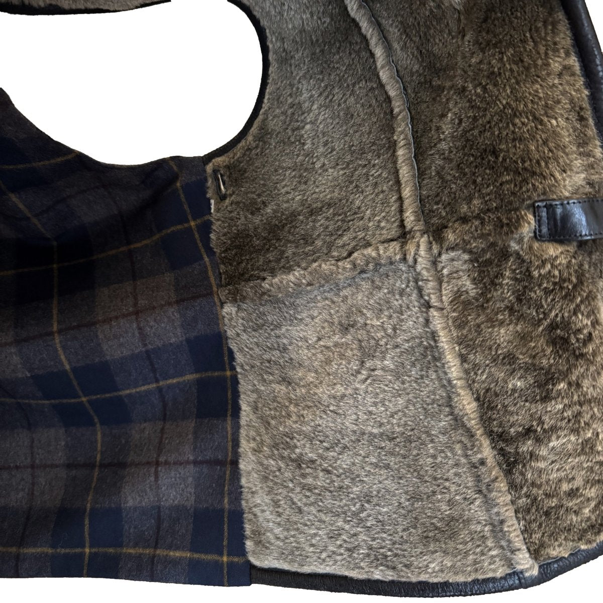 Manteau Christian Dior en cuir noir avec gilet amovible en fourrure - Le Beau Gustave