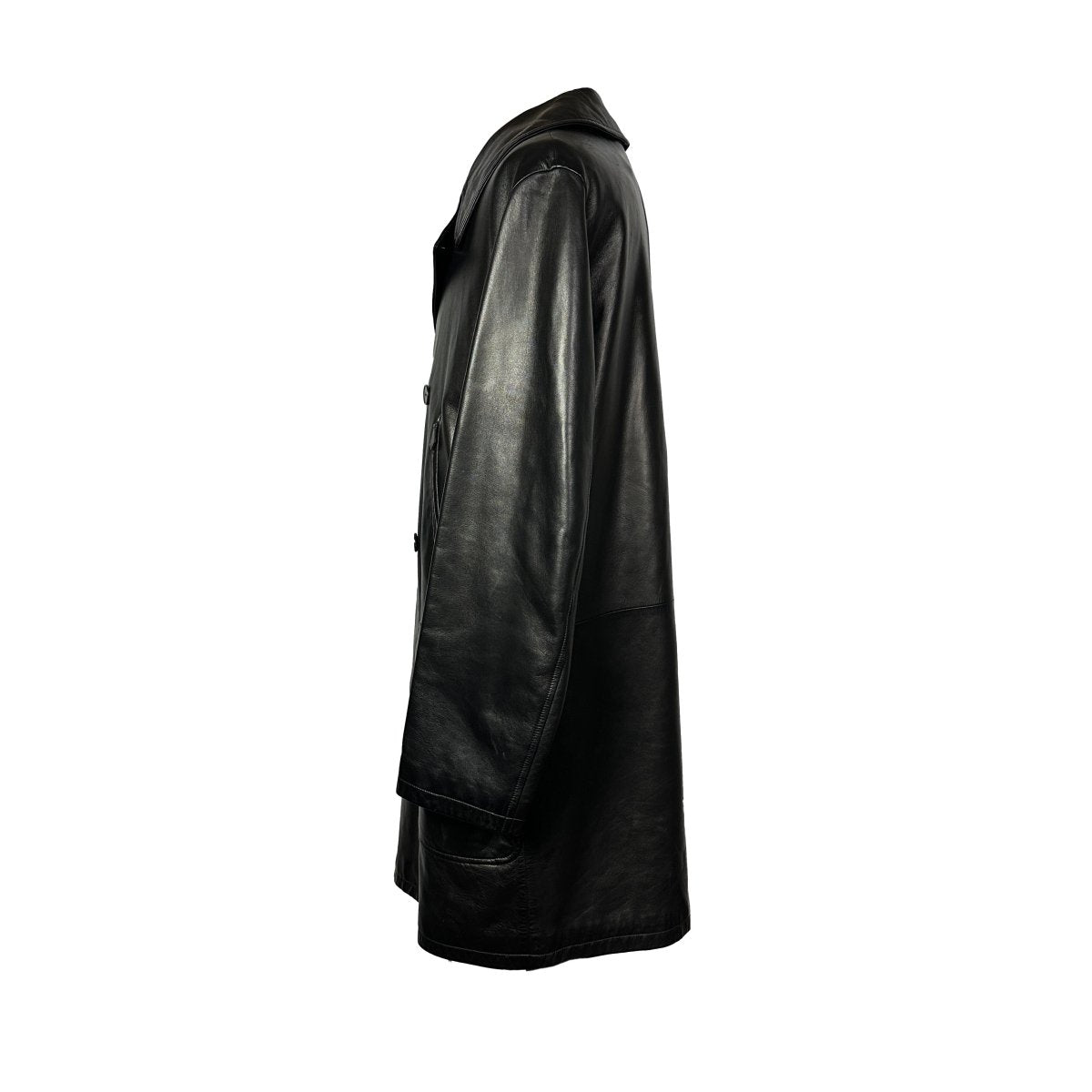 Manteau en cuir noir Hermès - Le Beau Gustave
