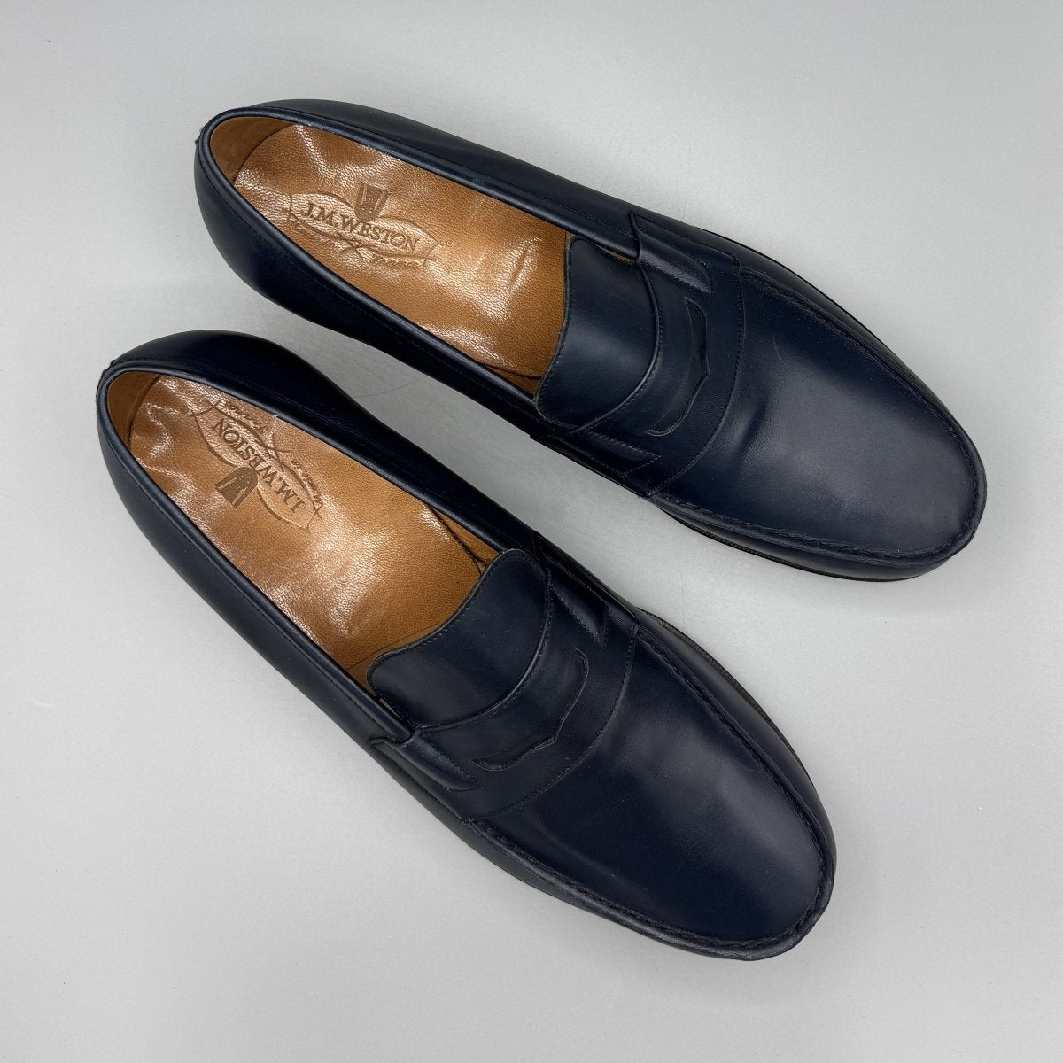 Mocassins J.M. Weston 180 bleu marine - Le Beau Gustave