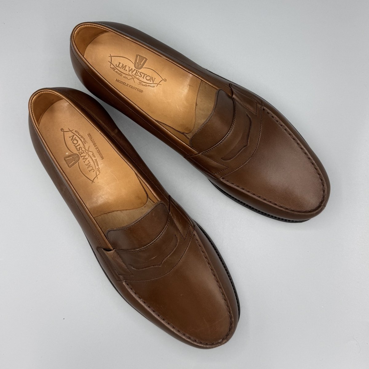 Mocassins J.M. Weston 180 marron - Le Beau Gustave