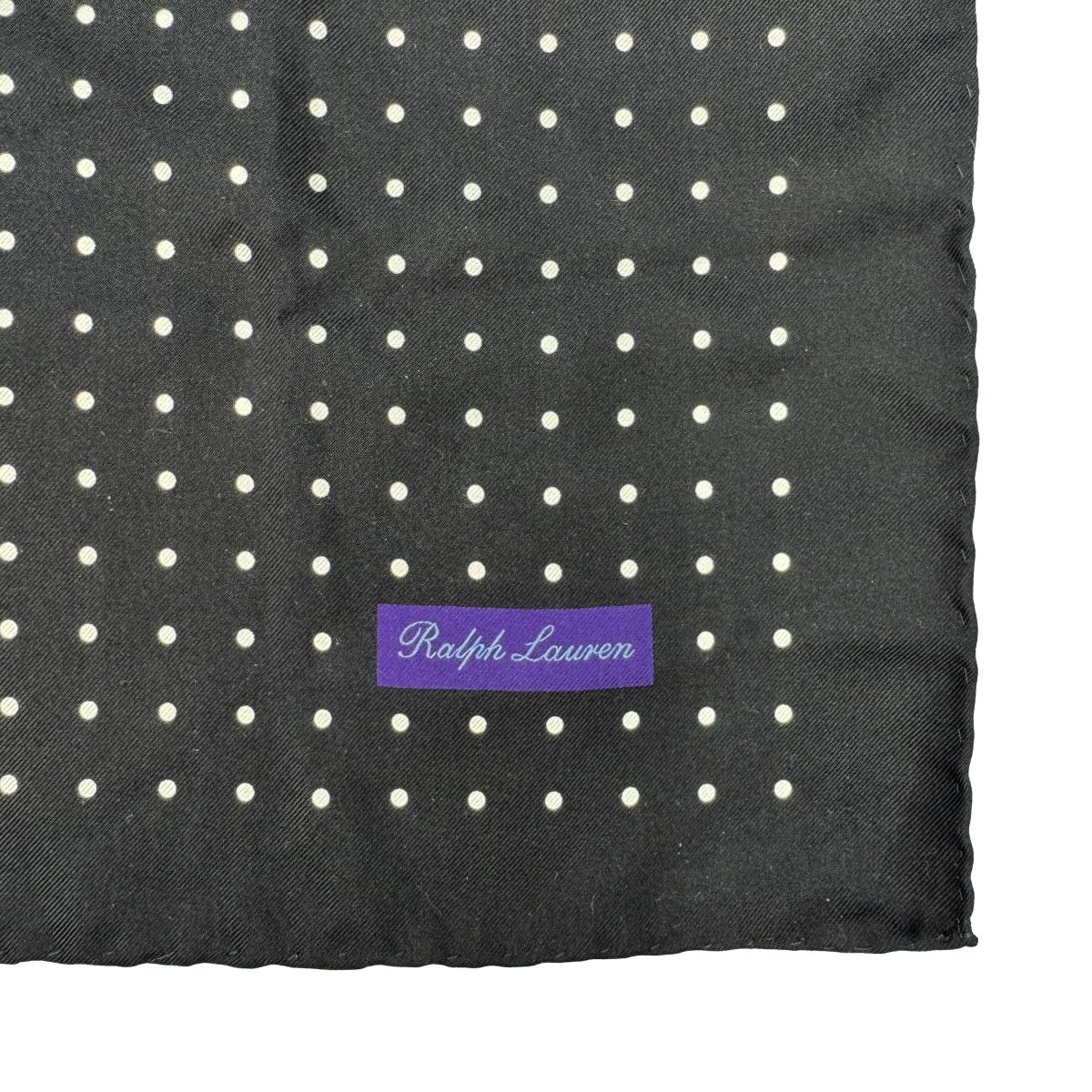 Pochette en soie Purple Label Ralph Lauren noire à pois blancs - Le Beau Gustave