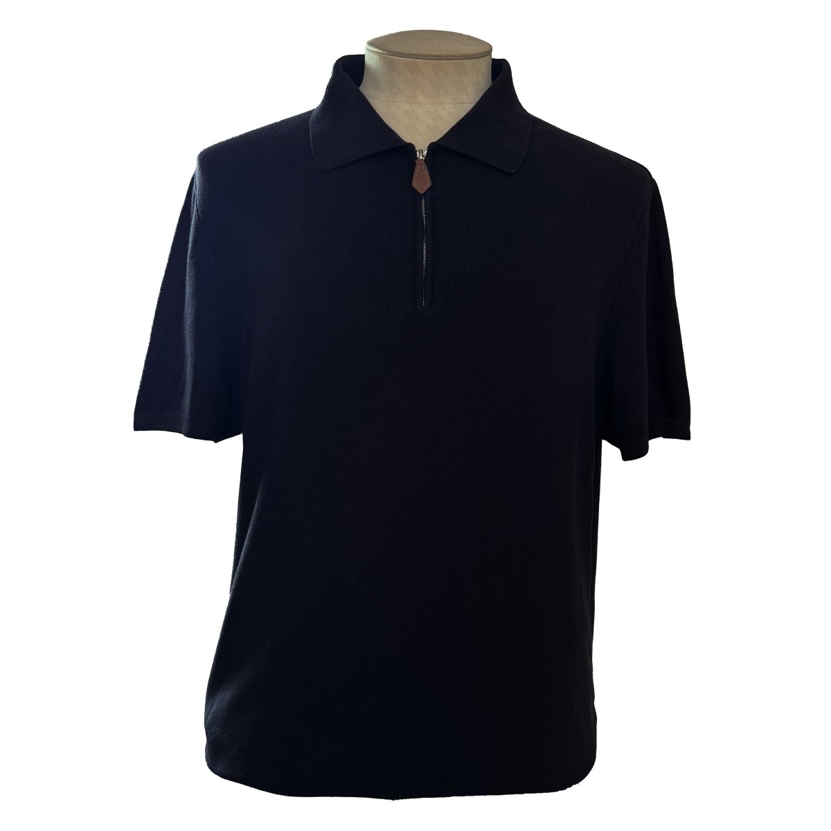 Polo Hermès vintage noir coton - Le Beau Gustave