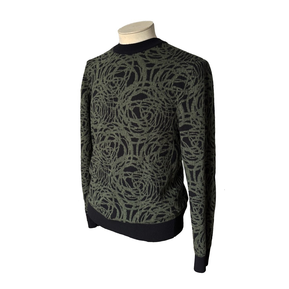 Pull Dior noir et kaki 100% laine vierge - Le Beau Gustave