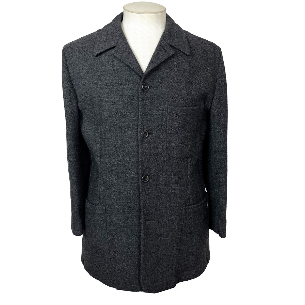 Sur-chemise Hermès d'hiver 4 boutons gris anthracite - Le Beau Gustave