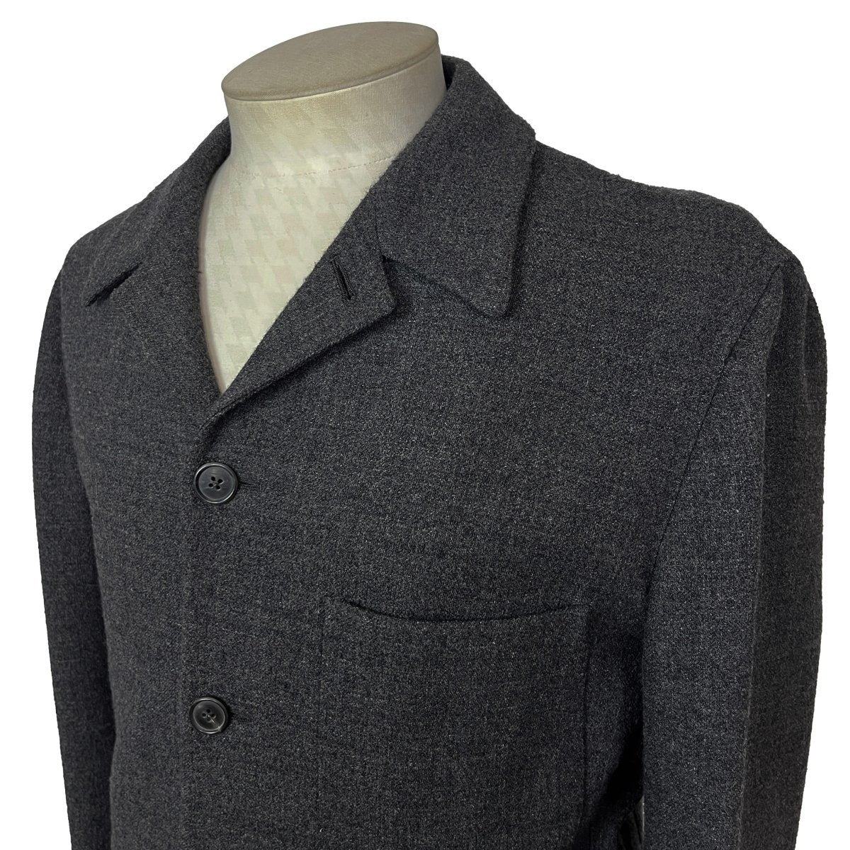 Sur-chemise Hermès d'hiver 4 boutons gris anthracite - Le Beau Gustave
