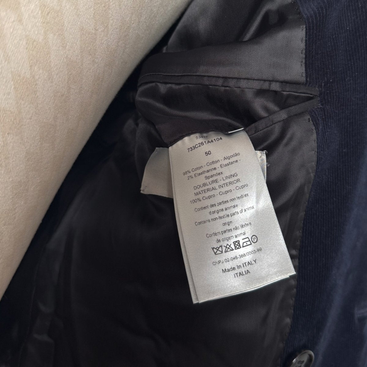 Veste Dior bleue velours - Le Beau Gustave