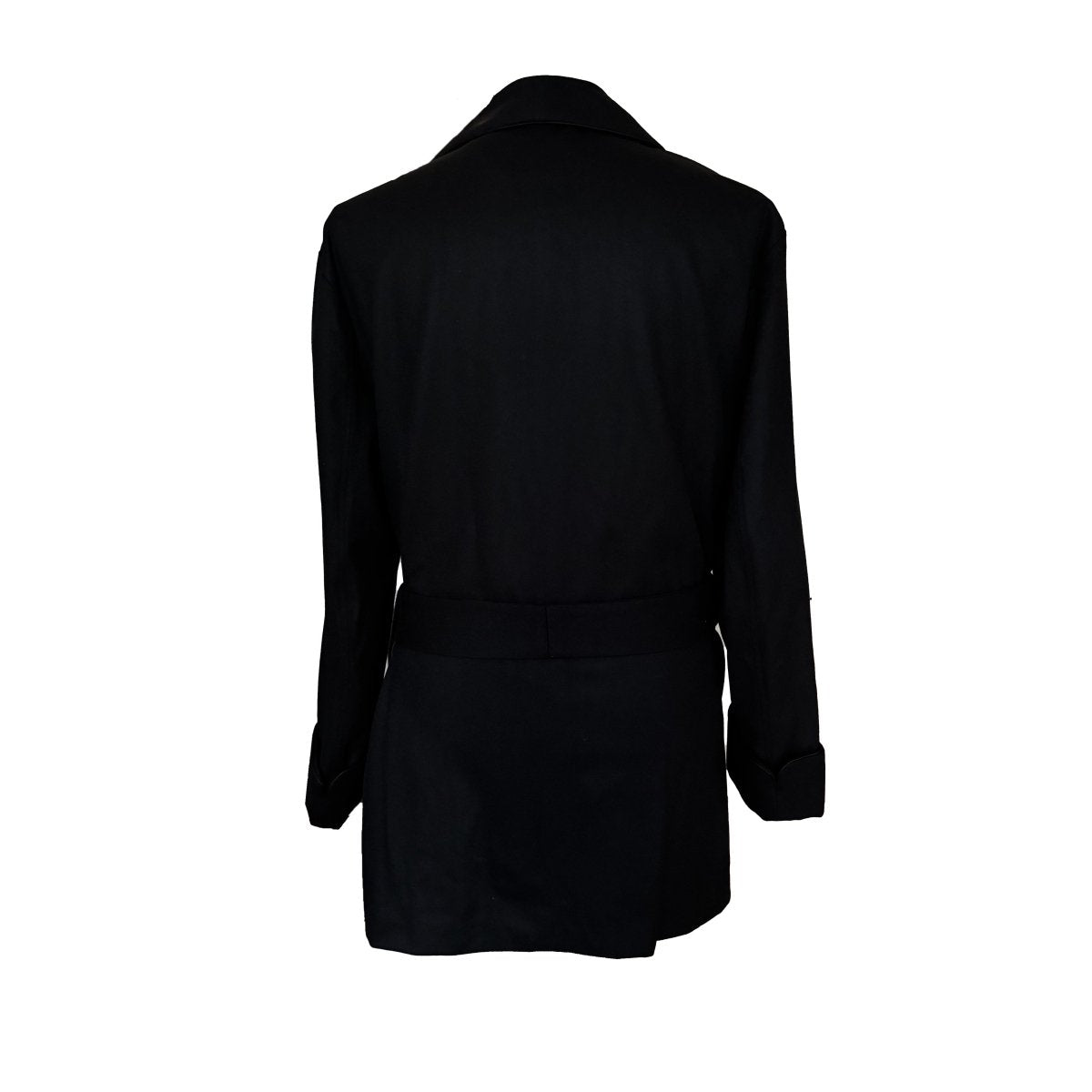 Veste Lanvin noire ceinturée en laine et cachemire - Le Beau Gustave