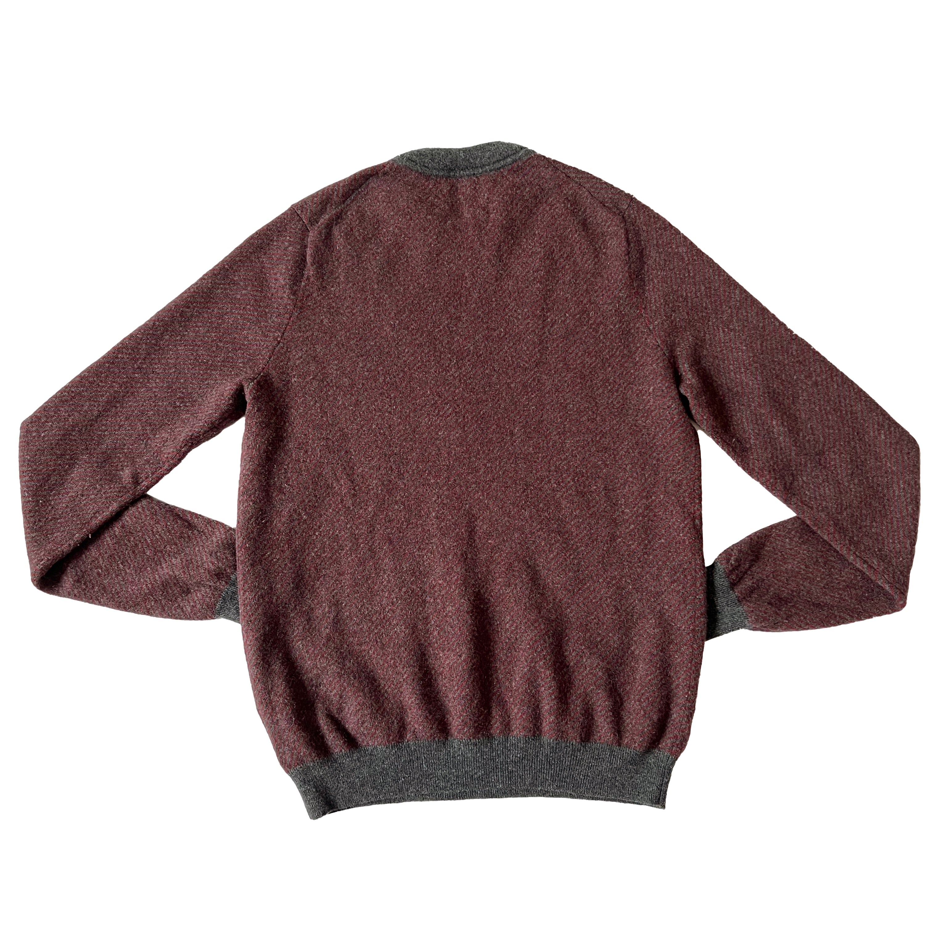 Eric Bompard gray & red sweater