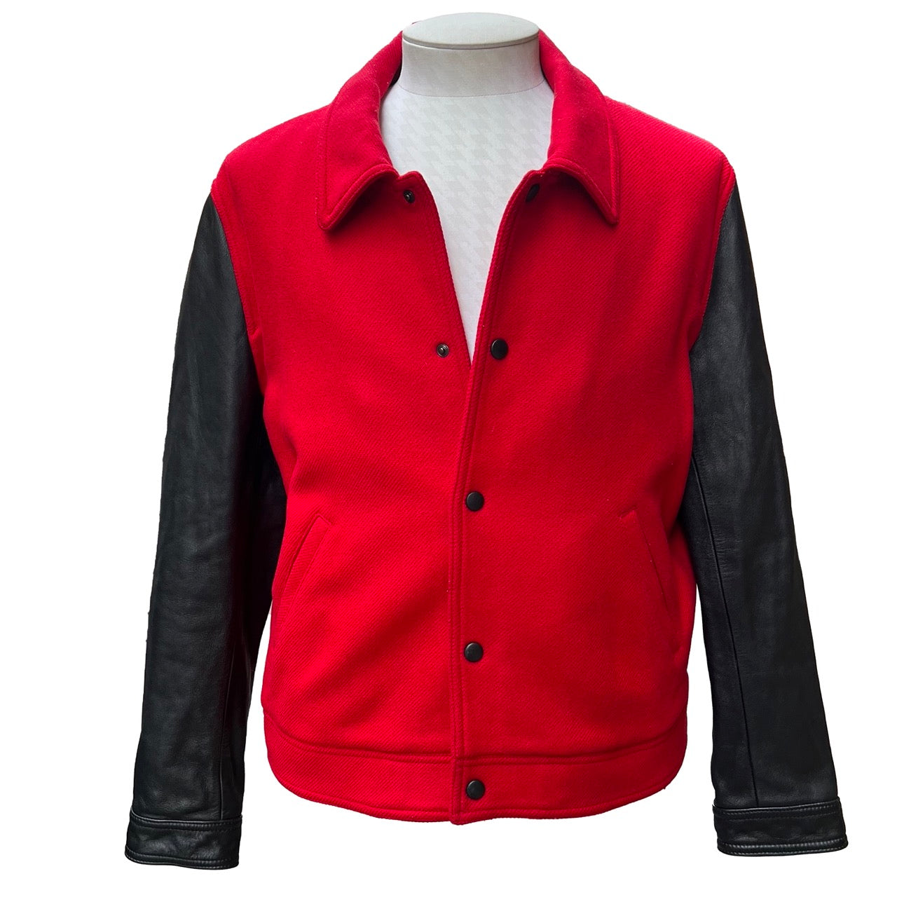 Blouson AMI laine et cuir