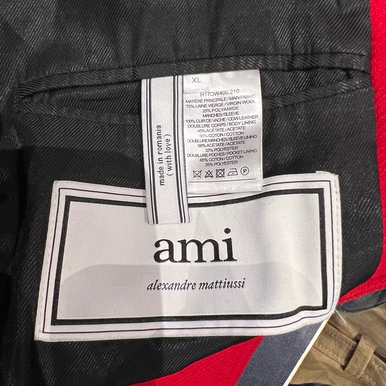 Blouson AMI laine et cuir