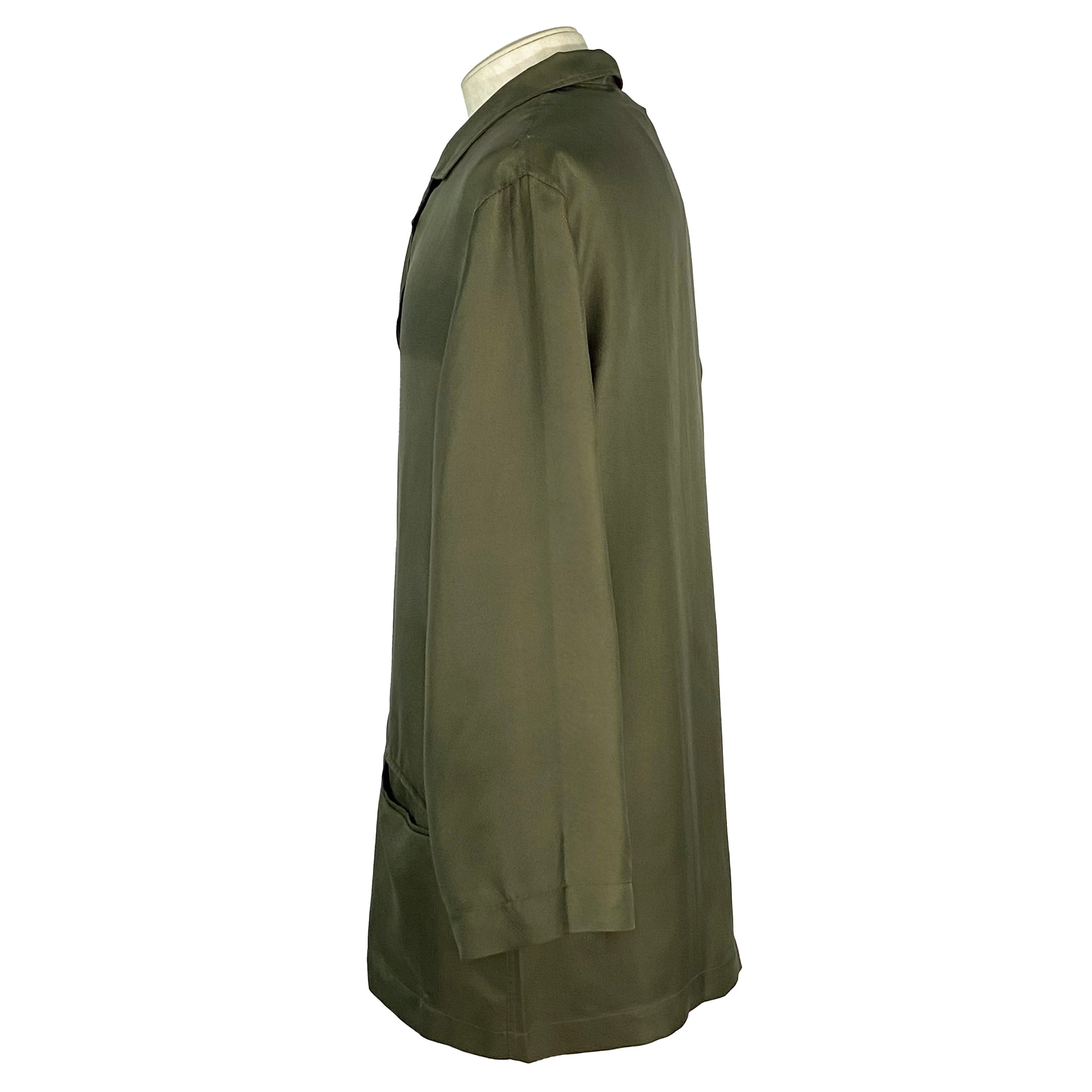Pyjama en soie kaki Grigio Perla