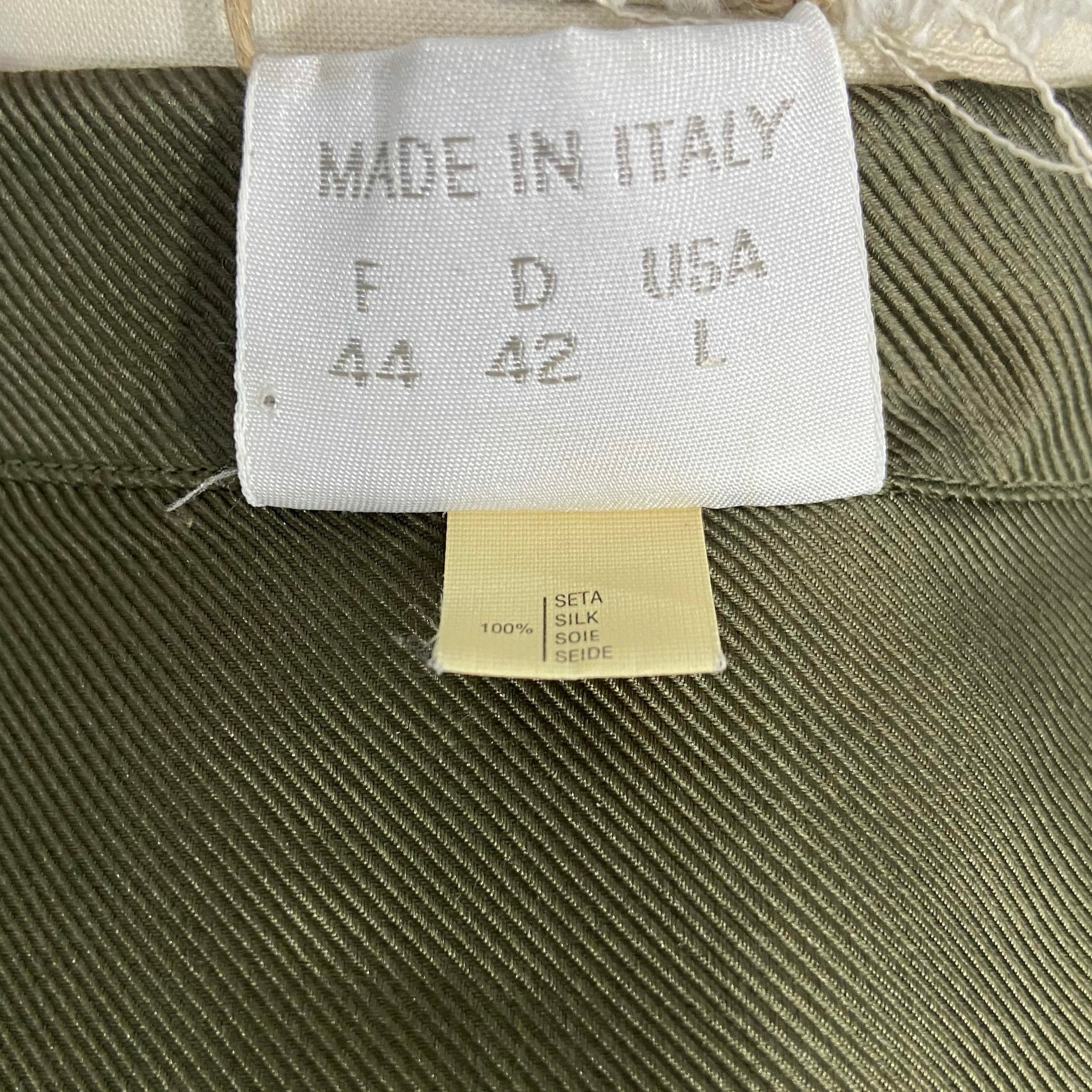 Pyjama en soie kaki Grigio Perla