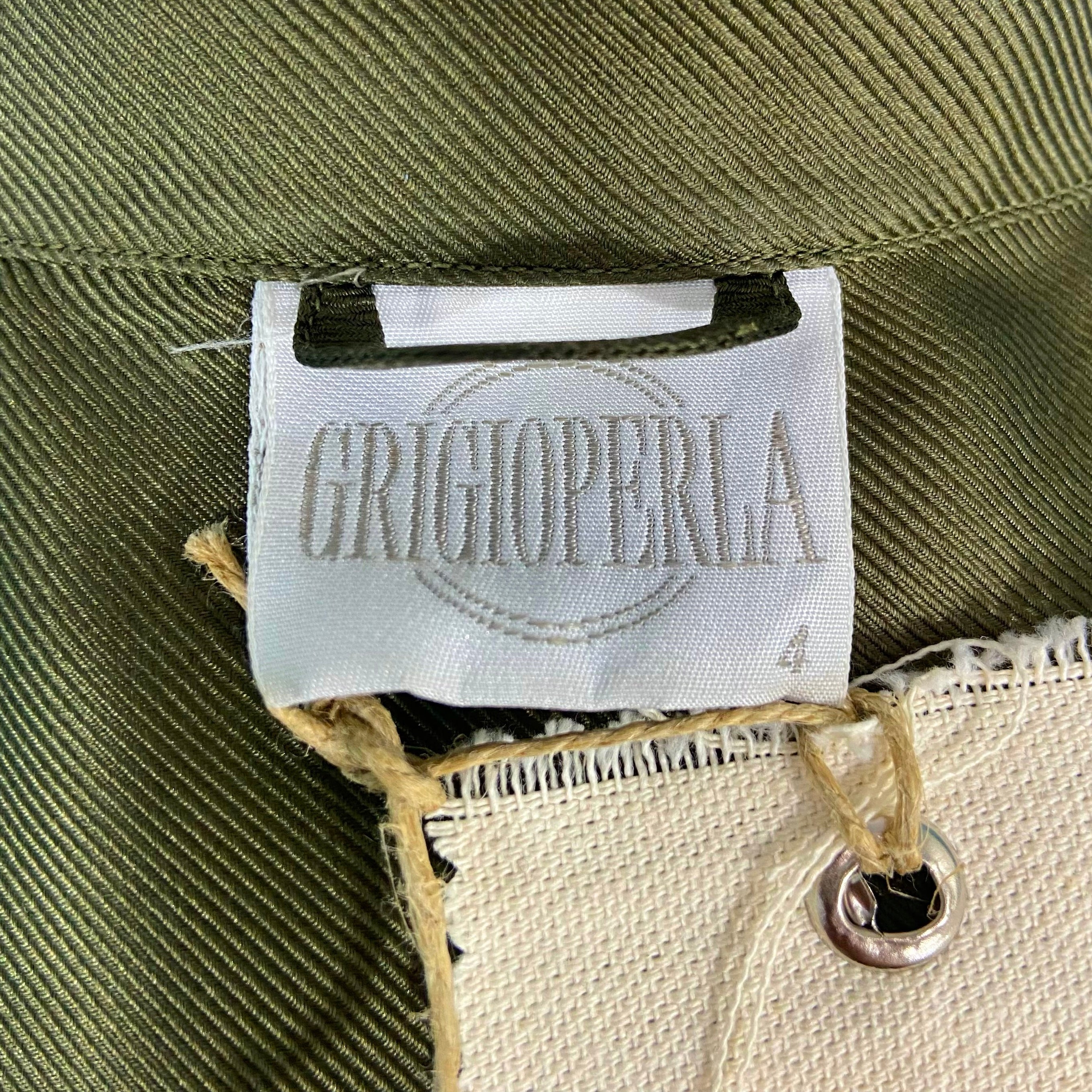 Pyjama en soie kaki Grigio Perla