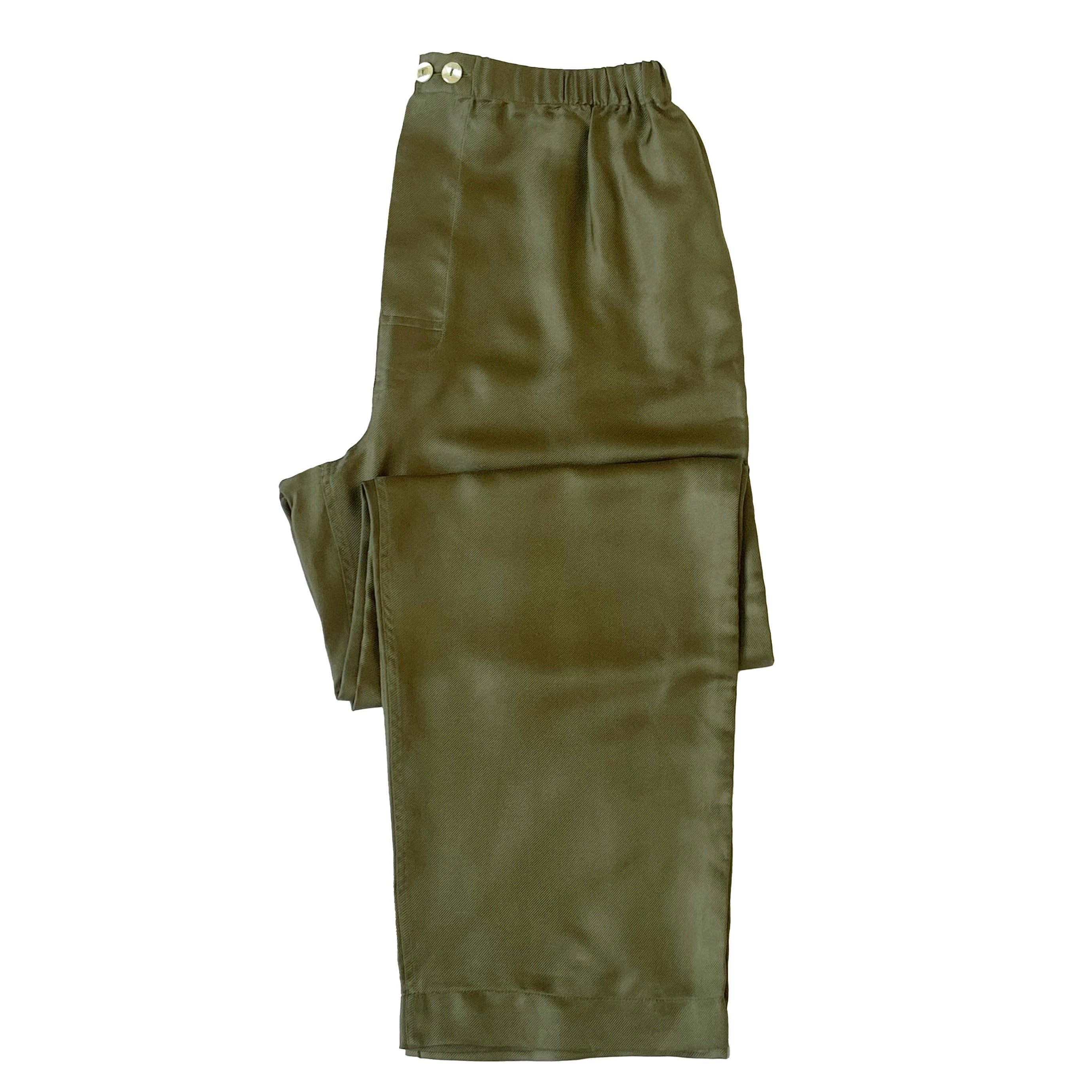 Pyjama en soie kaki Grigio Perla