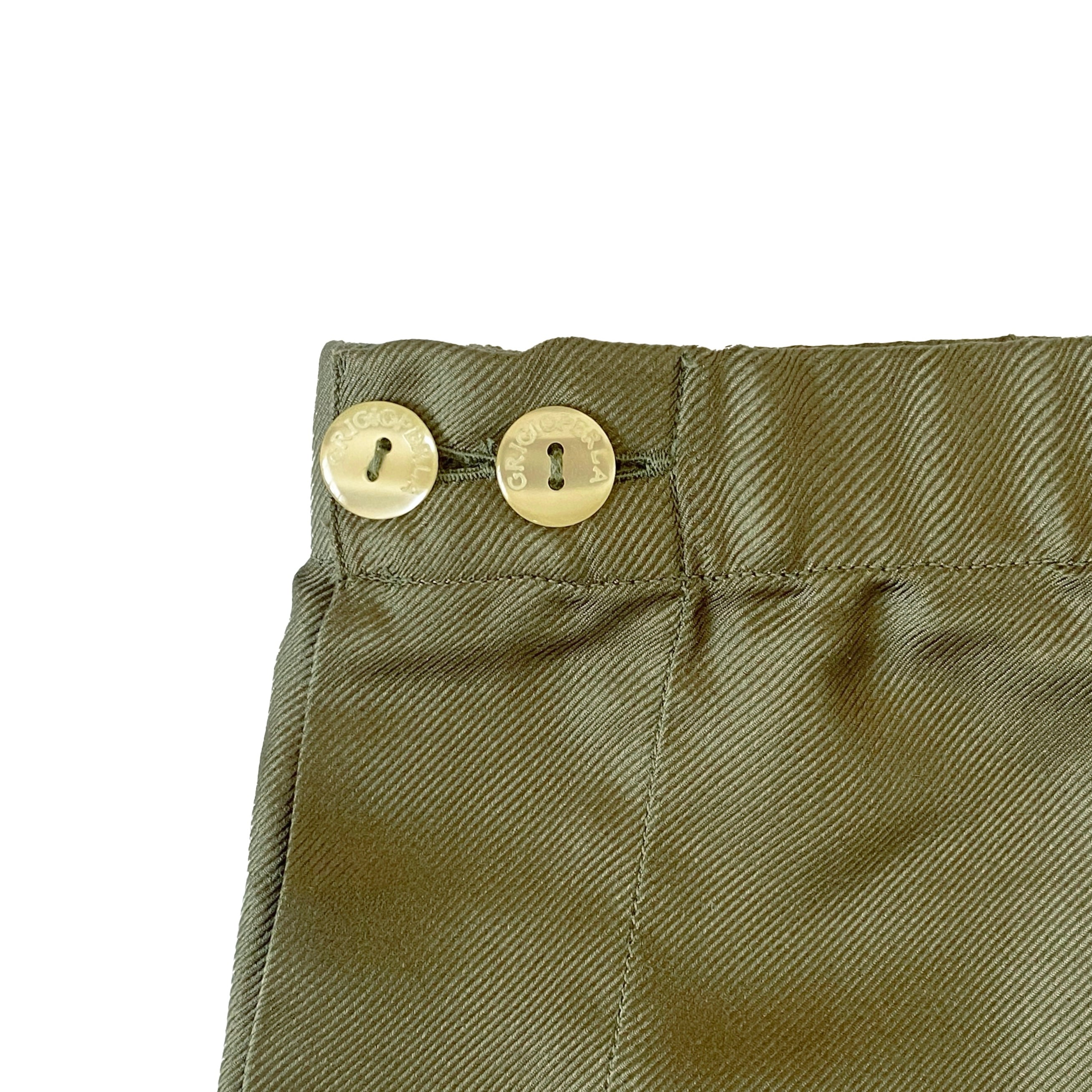 Pyjama en soie kaki Grigio Perla