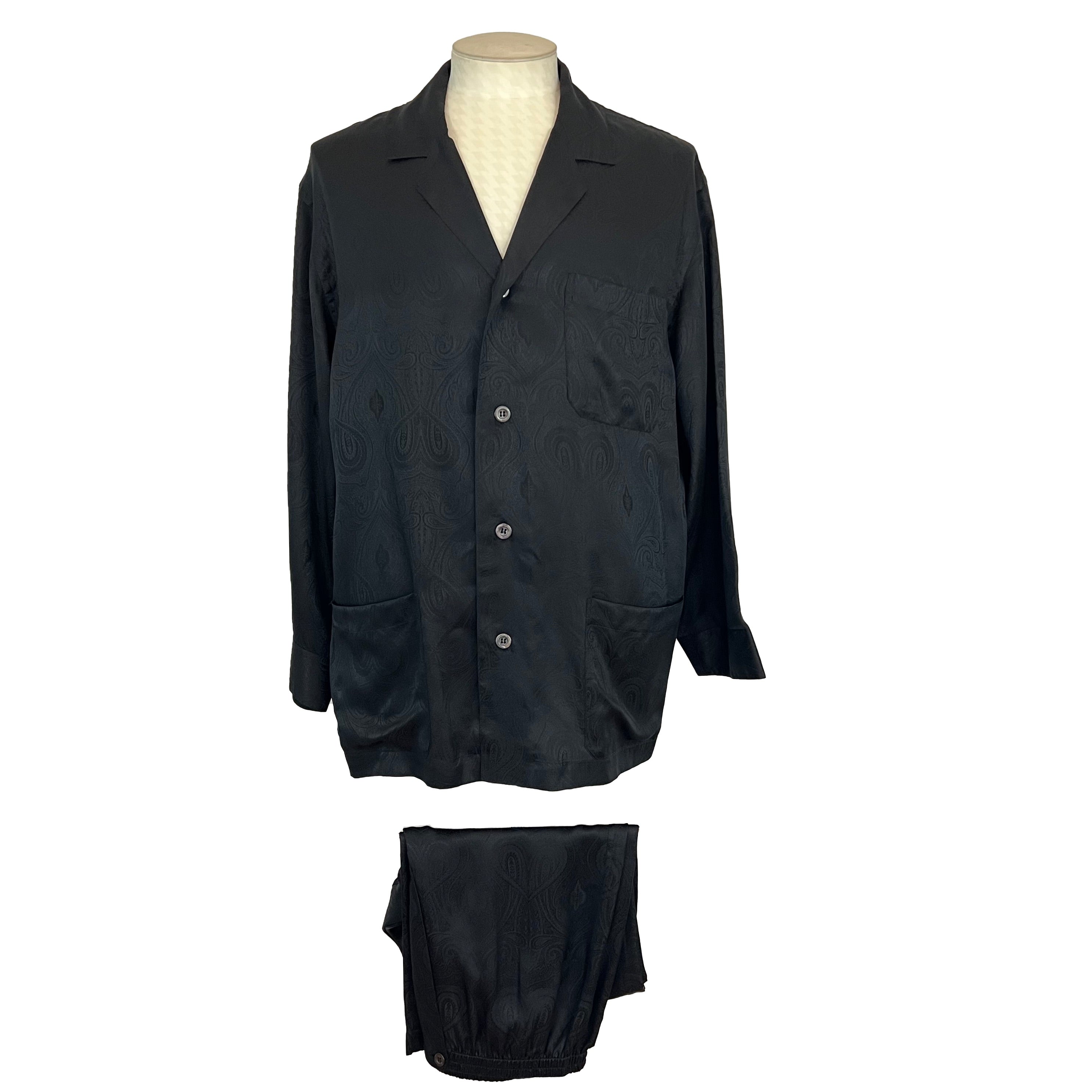 Grigio Perla black silk pajamas