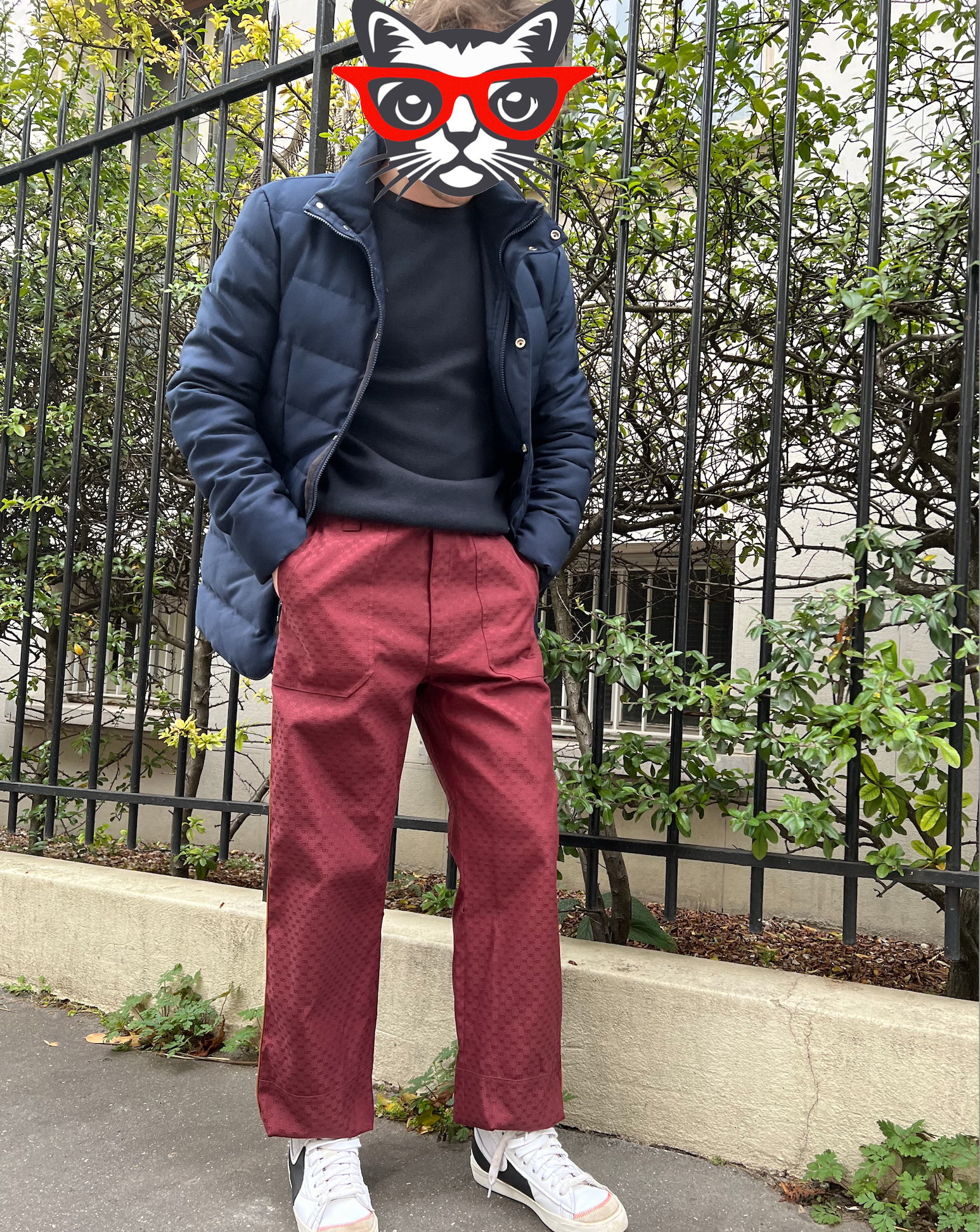 Pantalon toile Gucci Rouge