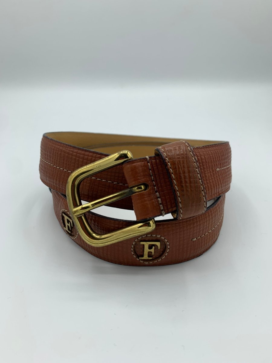 Ceinture cuir Gian Franco Ferré à détails dorés - Le Beau Gustave