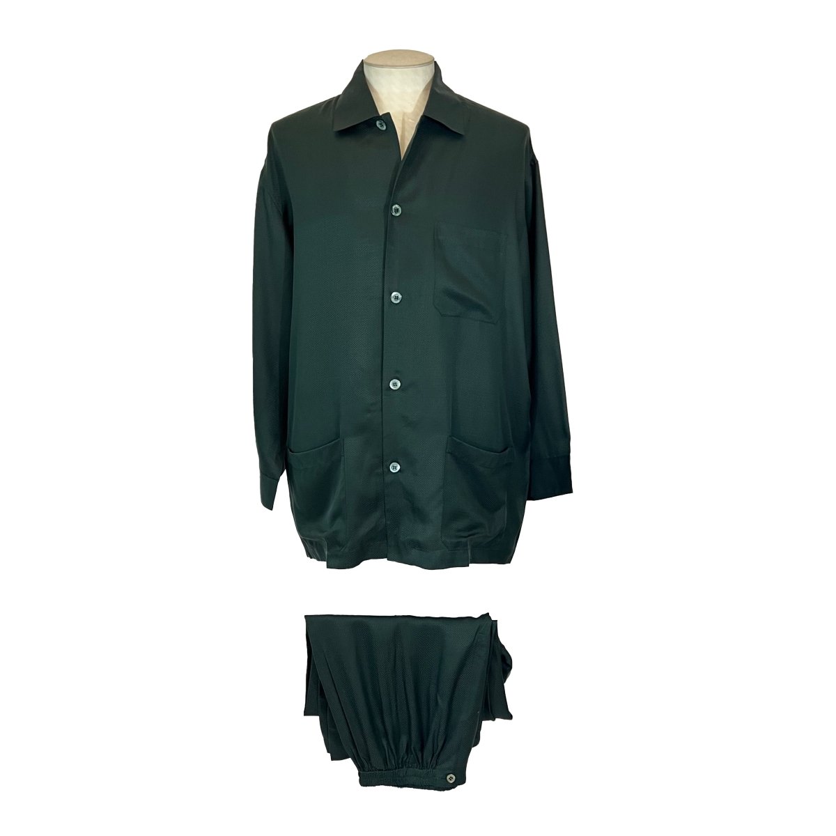 Pyjama soie Grigio Perla vert - Le Beau Gustave