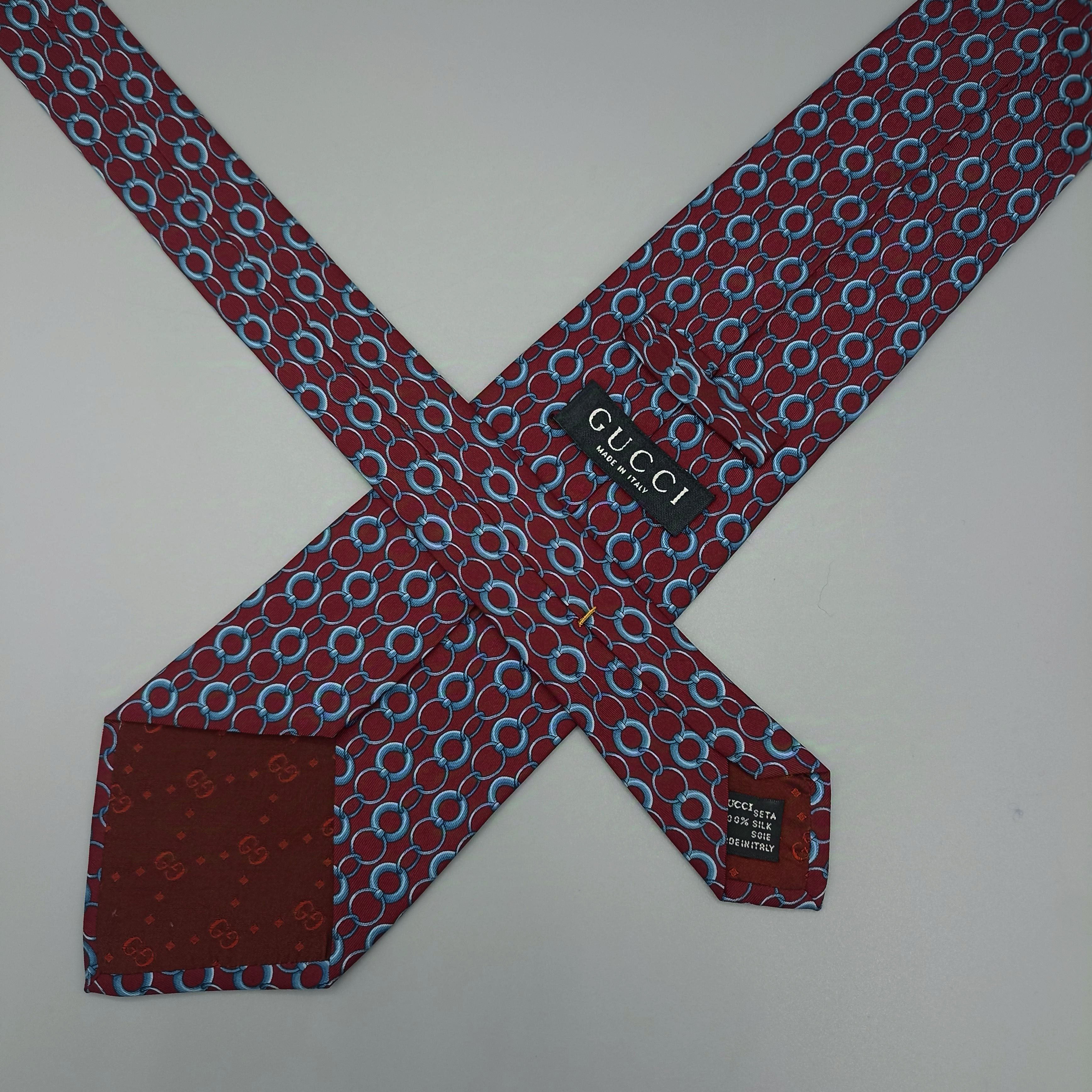 Cravate Gucci Bordeaux et Bleue
