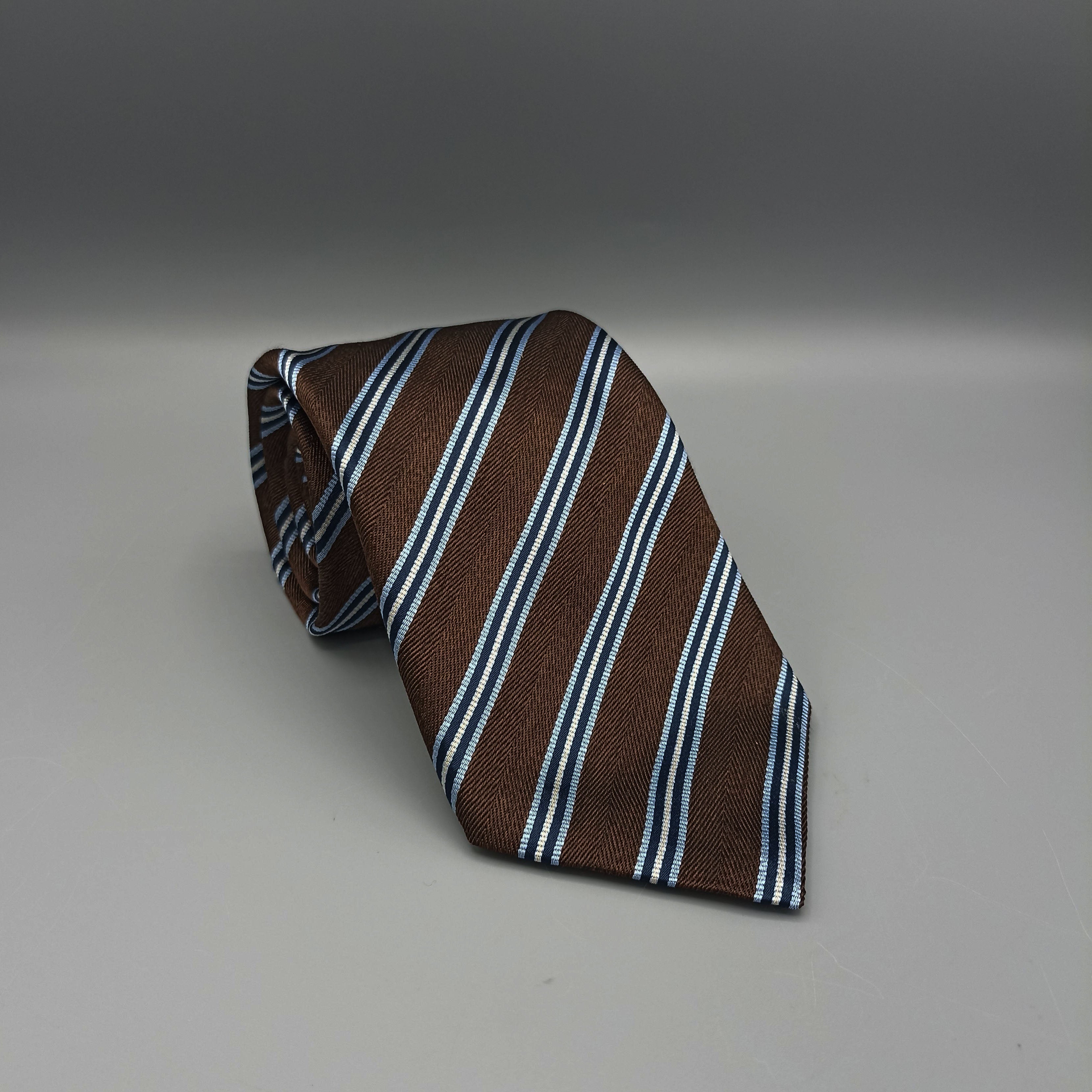 Cravate Canali Bleue et Marron