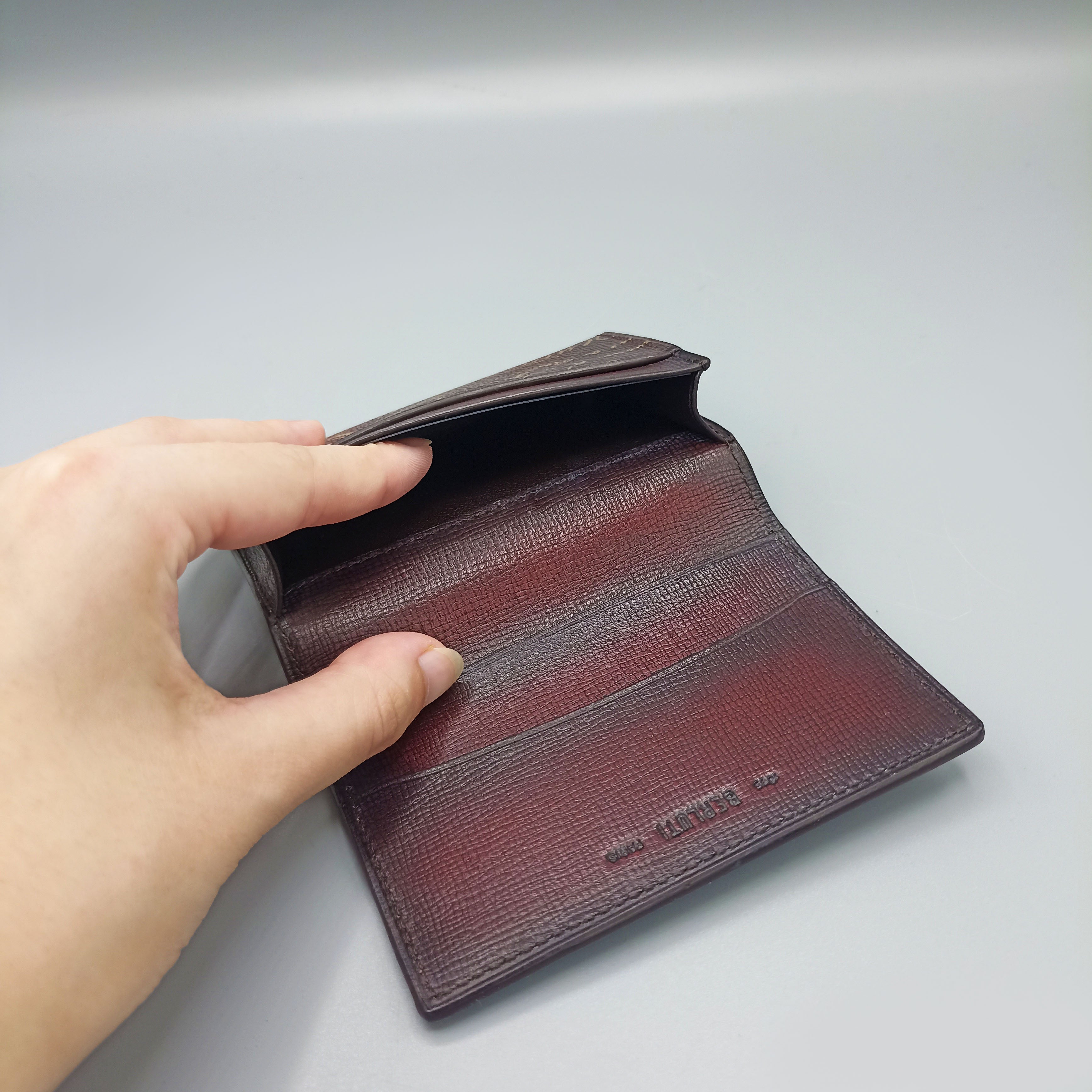 Porte-cartes Imbuia bordeaux Berluti